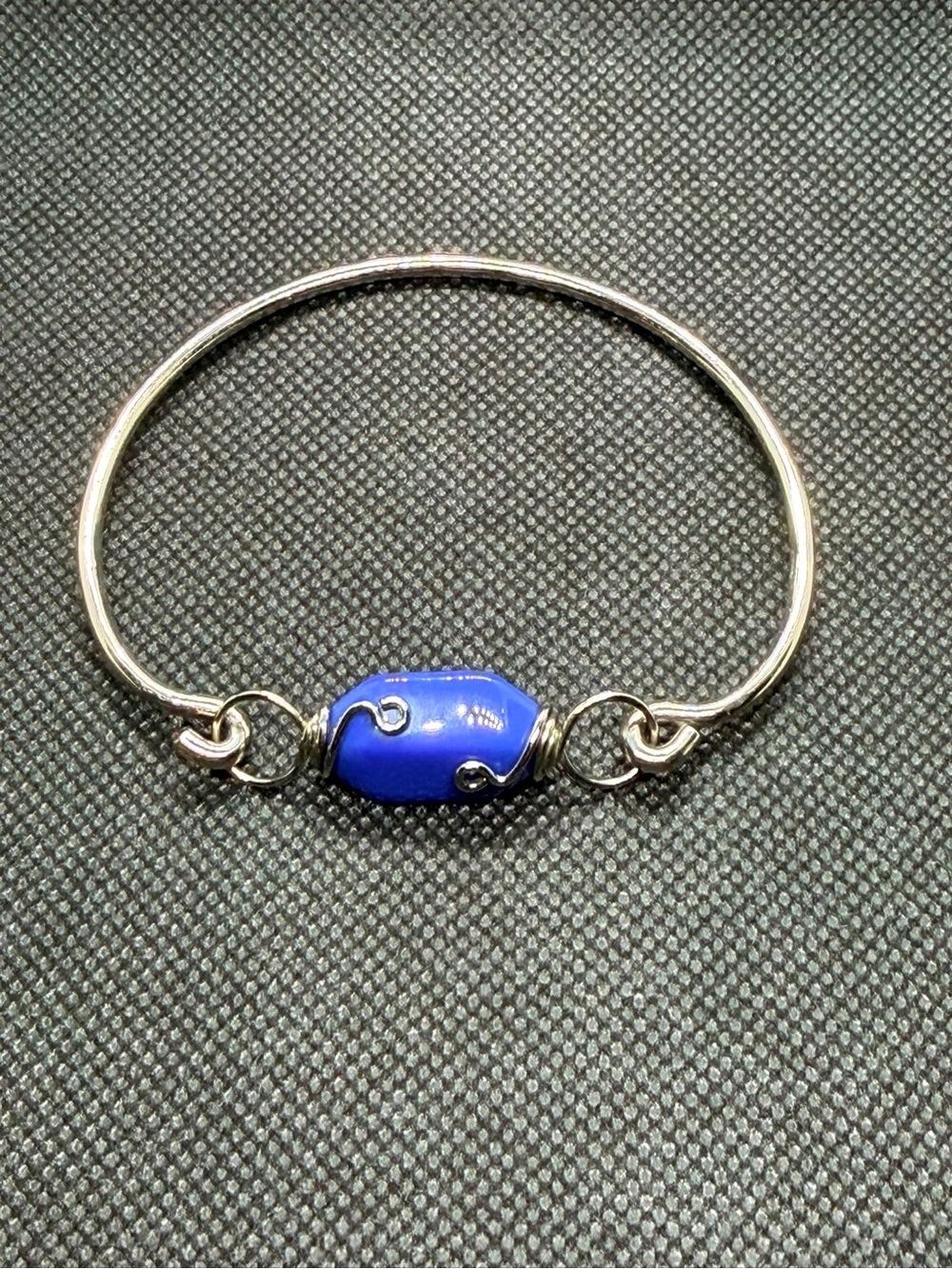 Stainless Steel Blue Stone Bangle Bracelet